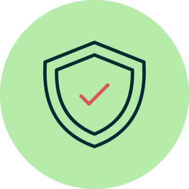 İşaretli simge vektör illüstrasyon tasarımlı kalkan 