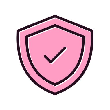 İşaretli simge vektör illüstrasyon tasarımlı kalkan 