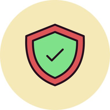 İşaretli simge vektör illüstrasyon tasarımlı kalkan 