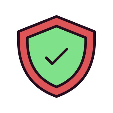 İşaretli simge vektör illüstrasyon tasarımlı kalkan 