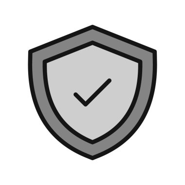 İşaretli simge vektör illüstrasyon tasarımlı kalkan 