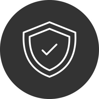 İşaretli simge vektör illüstrasyon tasarımlı kalkan 