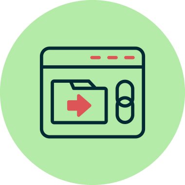 Arka Bağlantı simgesinin vektör illüstrasyonu