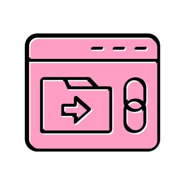 Arka Bağlantı simgesinin vektör illüstrasyonu