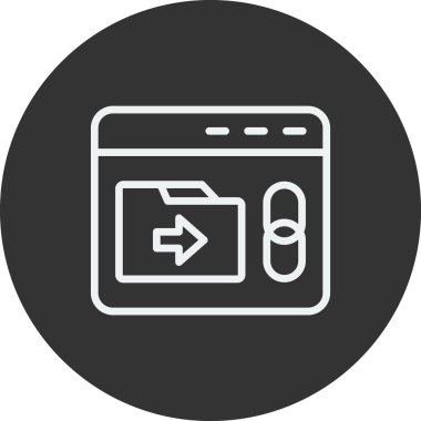 Arka Bağlantı simgesinin vektör illüstrasyonu