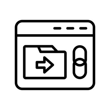 Arka Bağlantı simgesinin vektör illüstrasyonu