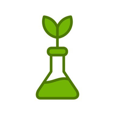 Biyotıp, bilim ve bitki ikonu, vektör illüstrasyonu