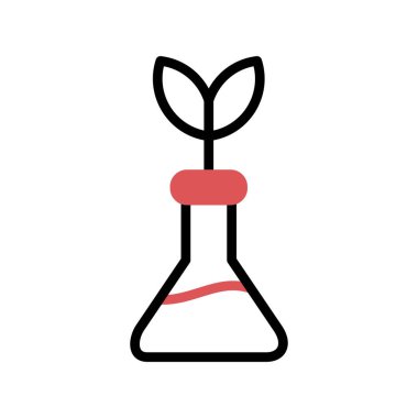 Biyotıp, bilim ve bitki ikonu, vektör illüstrasyonu