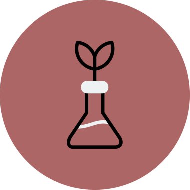 Biyotıp, bilim ve bitki ikonu, vektör illüstrasyonu