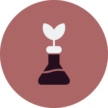 Biyotıp, bilim ve bitki ikonu, vektör illüstrasyonu