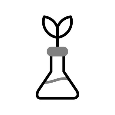 Biyotıp, bilim ve bitki ikonu, vektör illüstrasyonu