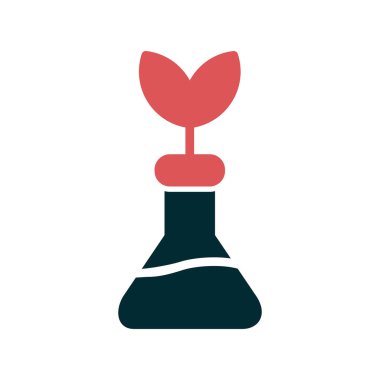 Biyotıp, bilim ve bitki ikonu, vektör illüstrasyonu