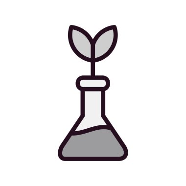 Biyotıp, bilim ve bitki ikonu, vektör illüstrasyonu