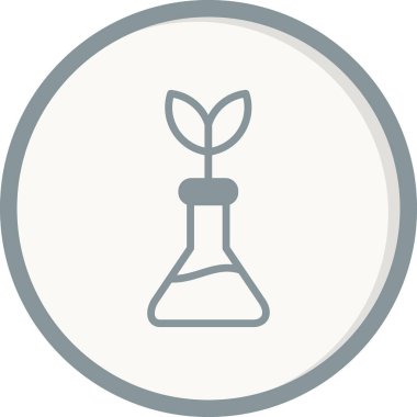 Biyotıp, bilim ve bitki ikonu, vektör illüstrasyonu