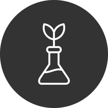 Biyotıp, bilim ve bitki ikonu, vektör illüstrasyonu