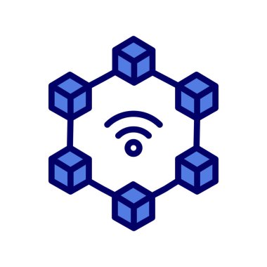 Blockchain simgesinin vektör illüstrasyonu