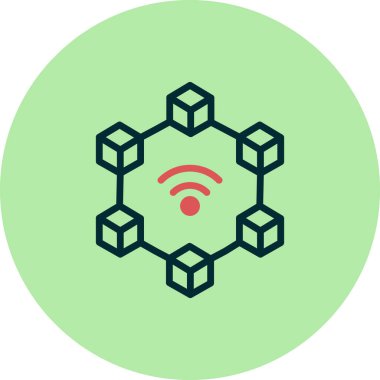 Blockchain simgesinin vektör illüstrasyonu