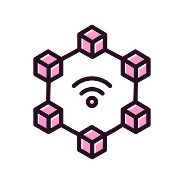 Blockchain simgesinin vektör illüstrasyonu