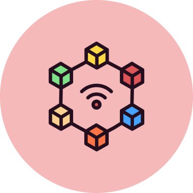 Blockchain simgesinin vektör illüstrasyonu