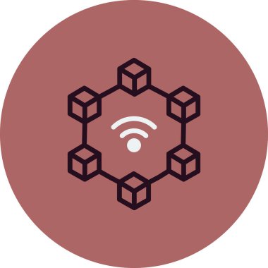 Blockchain simgesinin vektör illüstrasyonu