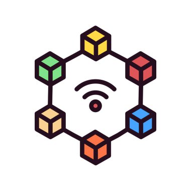 Blockchain simgesinin vektör illüstrasyonu