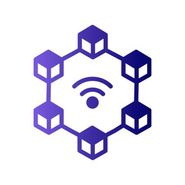 Blockchain simgesinin vektör illüstrasyonu