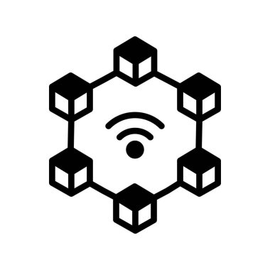 Blockchain simgesinin vektör illüstrasyonu