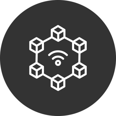 Blockchain simgesinin vektör illüstrasyonu