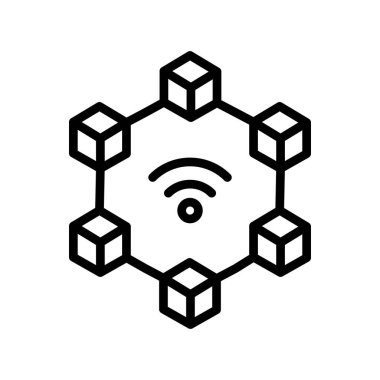 Blockchain simgesinin vektör illüstrasyonu