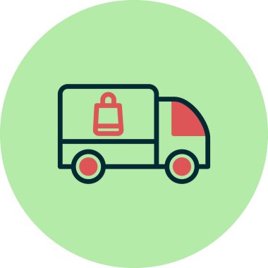 dağıtım kamyonu ikonu vektör çizimi