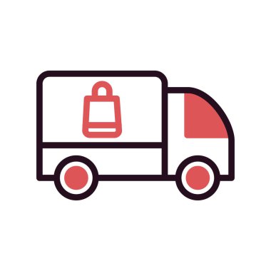 dağıtım kamyonu ikonu vektör çizimi