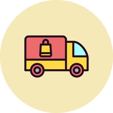 dağıtım kamyonu ikonu vektör çizimi