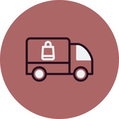 dağıtım kamyonu ikonu vektör çizimi