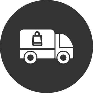 dağıtım kamyonu ikonu vektör çizimi