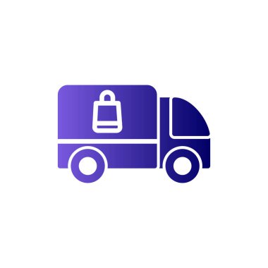 dağıtım kamyonu ikonu vektör çizimi