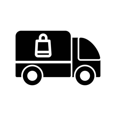 dağıtım kamyonu ikonu vektör çizimi