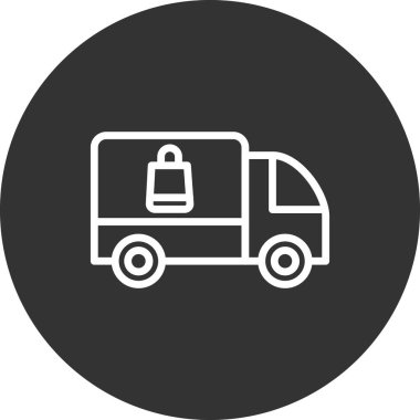 dağıtım kamyonu ikonu vektör çizimi