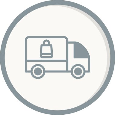 dağıtım kamyonu ikonu vektör çizimi