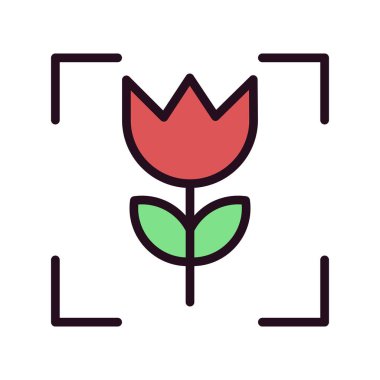 bitki simgesi vektörü. ince çizgi işareti.