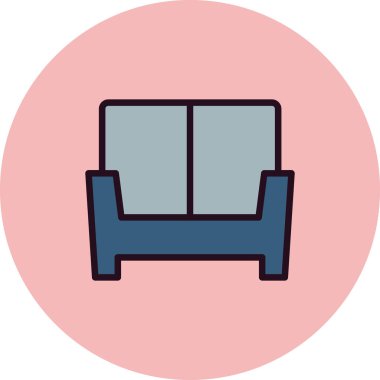 yumuşak kanepe mobilyası, vektör illüstrasyonu