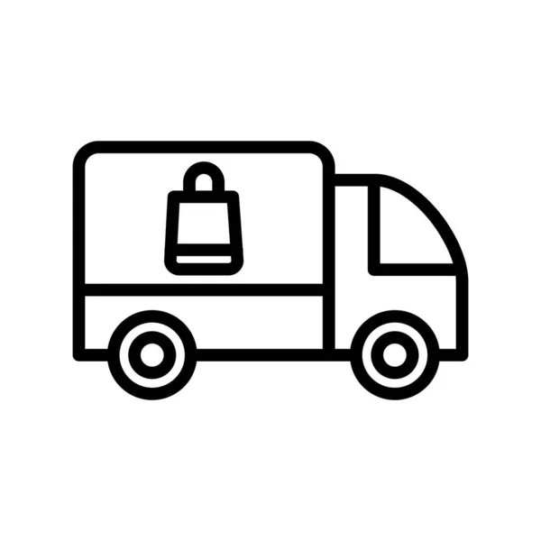 Levering Vrachtwagen Pictogram Vector Illustratie — Stockvector