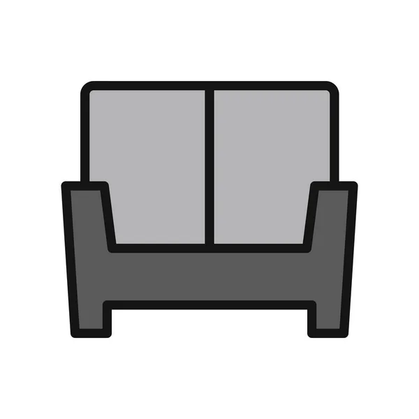 Muebles Sofá Suave Vector Ilustración — Vector de stock