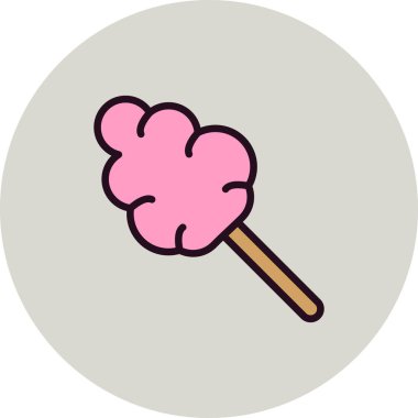 Cotton Candy simgesinin vektör illüstrasyonu