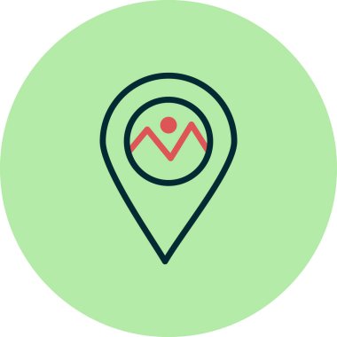 konum simgesi. Taslak tarzı. vektör illüstrasyonu