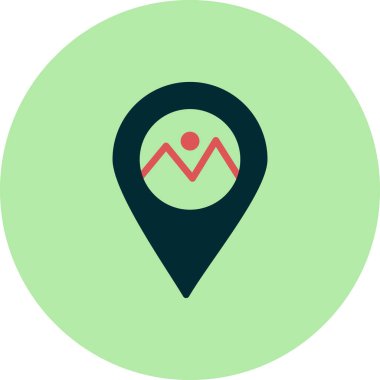 konum simgesi. Taslak tarzı. vektör illüstrasyonu