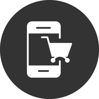 çevrimiçi alışveriş, cep telefonu simgesi, vektör illüstrasyonu 