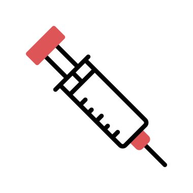 Şırınga vektör simgesi. düz biçim illüstrasyonu