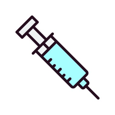 Şırınga vektör simgesi. düz biçim illüstrasyonu