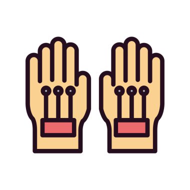 Kablolu Eldiven simgesinin vektör çizimi