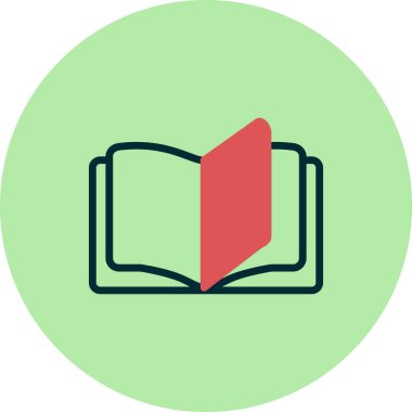 Kitap satırı simgesi, vektör çizim